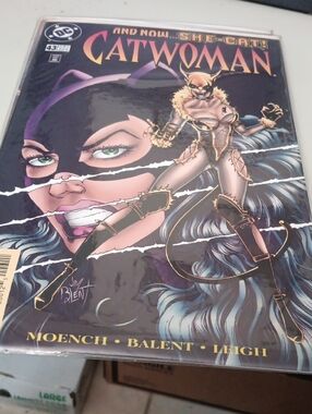 DC Catwoman Comic Cover — Purple, Black, Gold In A Sleeve